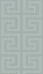 Greek Key metallic sea green geometric wallpaper with straight match