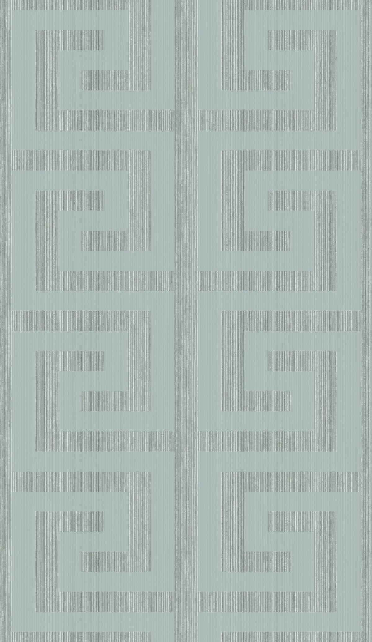 Greek Key Metallic Sea Green by Essential Textures Geometric Wallpaper – Etten Studios 2232004 -Sample