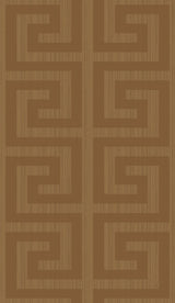 Metallic terra cotta Greek key geometric wallpaper pattern