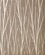 Birch Trail Metallic Champagne & Copper Glitter by Essential Textures Botanical Wallpaper – Etten Studios 2232106 -Sample