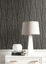Birch Trail Gunmetal & Charcoal by Essential Textures Metallic Birch Tree Wallpaper – Etten Studios 2232110
