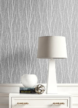Birch Trail Metallic Silver & Charcoal by Essential Textures Metallic Birch Tree Wallpaper – Etten Studios 2232117