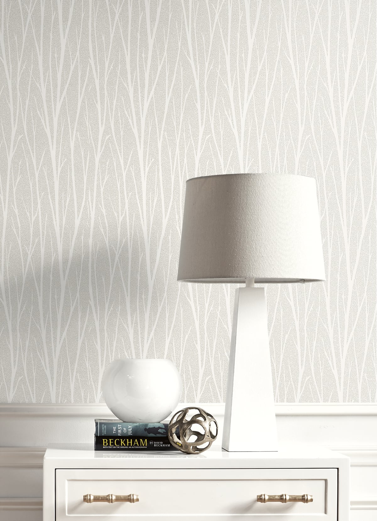 Birch Trail Metallic Champagne & Cream by Essential Textures Birch Tree Botanical Wallpaper – Etten Studios 2232133