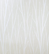Birch Trail wallpaper in metallic champagne and cream with a subtle birch tree branch pattern