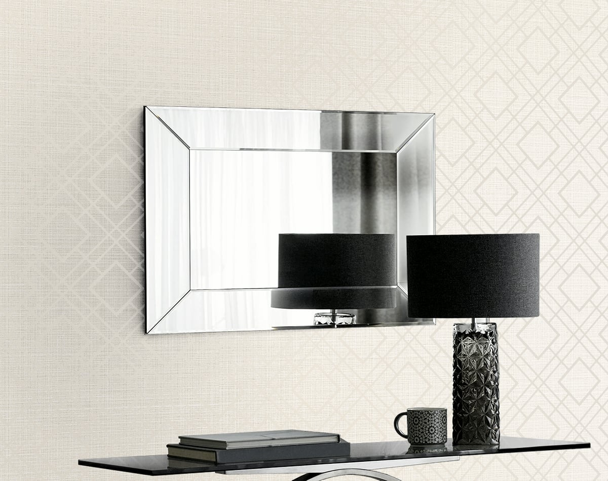 Diamond Lattice Metallic Ivory by Essential Textures Geometric Diamond Lattice Wallpaper – Etten Studios 2232203
