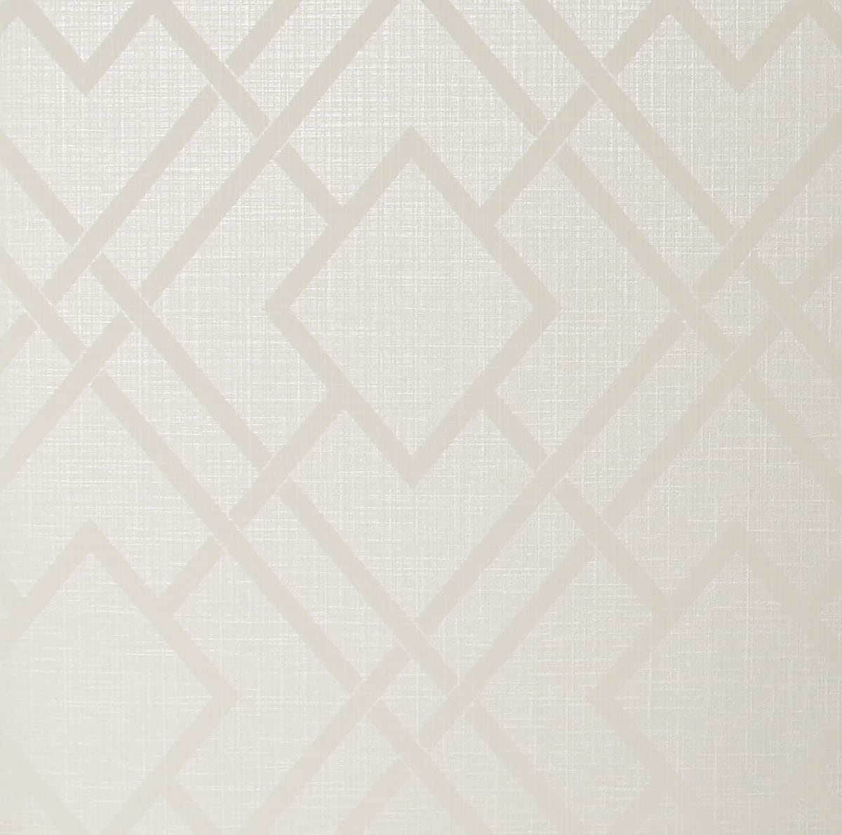 Metallic ivory diamond lattice geometric wallpaper with subtle woven texture background