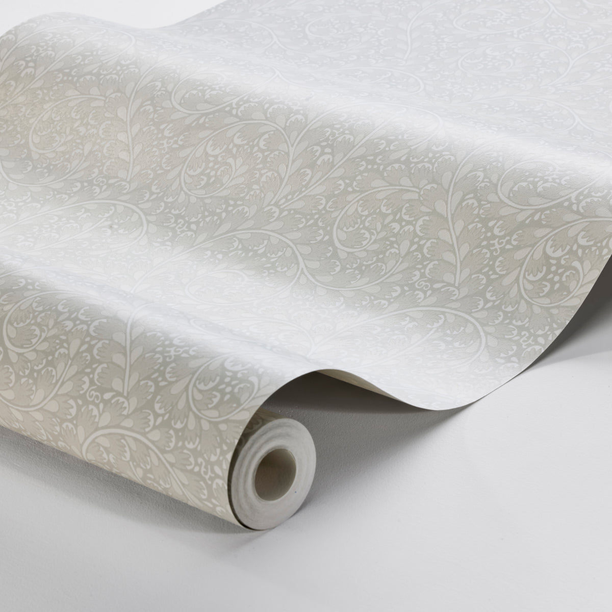 Wild Ferns Stone by Boråstapeter Elegant Scroll Pattern Wallpaper – Schumacher 2255