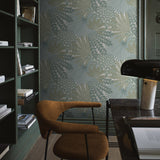 Velvet Leaves Ivory and Sage by Boråstapeter Botanical Wallpaper – Schumacher 2262