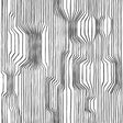 Frekvenssi wallpaper in ebony and eggshell with abstract linear stripe pattern by Marimekko
