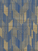 York Designer Series Missoni Birch Blue Raffia Grasscloth Wallpaper MI10527 chevron pattern
