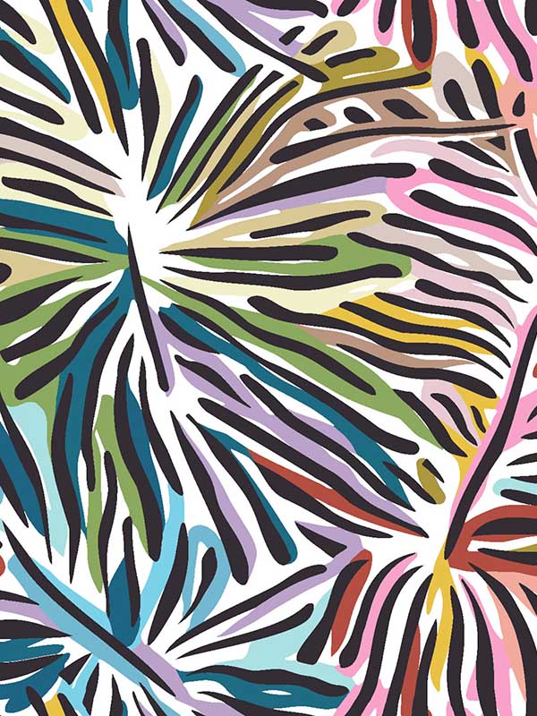 Missoni Flora Multicolor tropical palm frond wallpaper pattern MI10575
