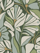 York MT5627 Cabana Club Lush Wallpaper in greens with botanical fronds