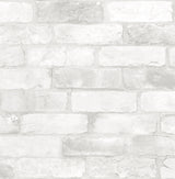White Reclaimed Bricks Faux Effect Brick Wallpaper by A-Street Prints - 2701-22321