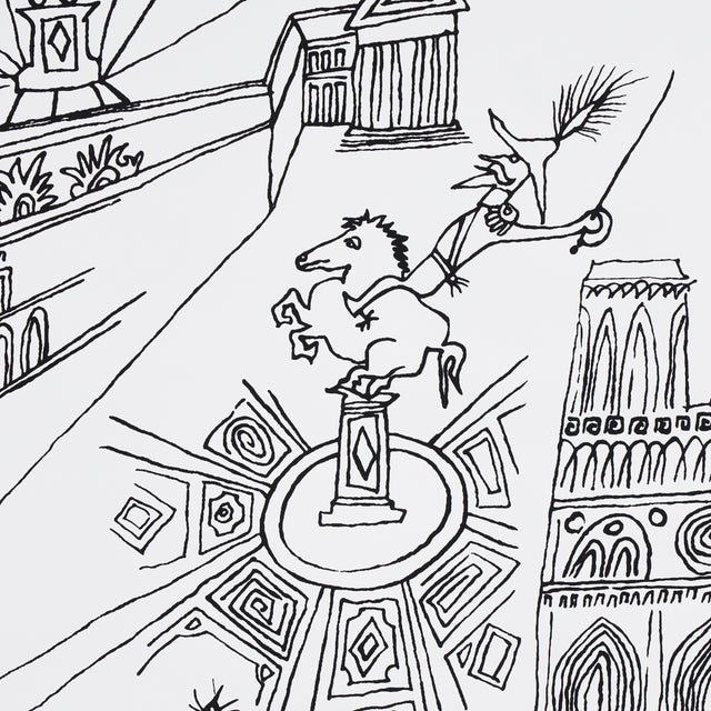VIEWS OF PARIS Black & White Hand Screen Wallpaper – Schumacher 2705780
