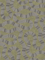Antonina Vella Ophidia Olive Wallpaper AB3005 serpentine pattern on olive background