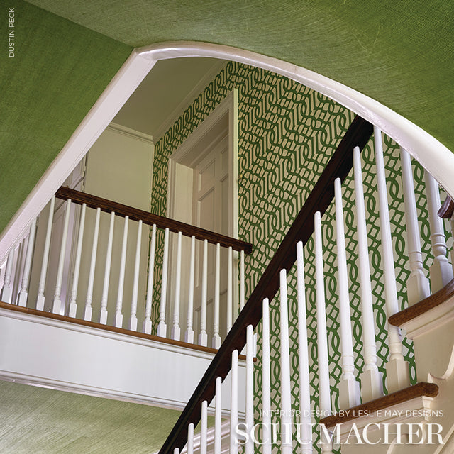 Imperial Trellis Treillage Green by Kelly Wearstler Geometric Wallpaper – Schumacher 2707212