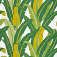 Tropical Isle green on white palm leaf wallpaper by Schumacher