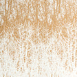 Birches tan and white hand-screened wallpaper with a forest tree pattern by Schumacher, styled in a living room setting.