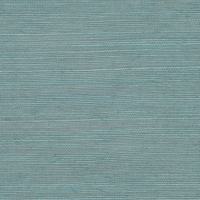 Haiphong Turquoise Sisal Grasscloth Wallpaper with Organic Texture - Kenneth James 2732-80016