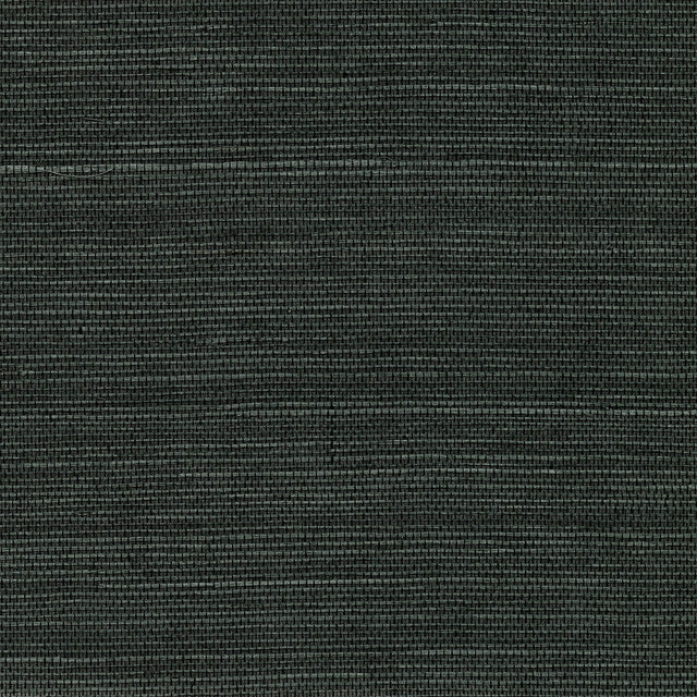 Kowloon Charcoal Sisal Grasscloth Wallpaper with Organic Textures - Kenneth James 2732-80075