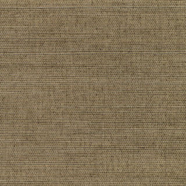 Kansu Brown Sisal Grasscloth Wallpaper with Organic Textures, Traditional Style - Kenneth James 2732-80086
