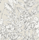Fiji Beige Floral Wallpaper with Botanical Tropical Motif - A?Street Prints 2744-24104