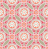 Maya Pink Medallion Wallpaper with Ikat Floral Medallion - A-Street Prints 2744-24113