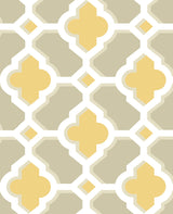 Lido Mustard Quatrefoil Wallpaper with Modern Geometric Quatrefoil Pattern - A-Street Prints 2744-24124