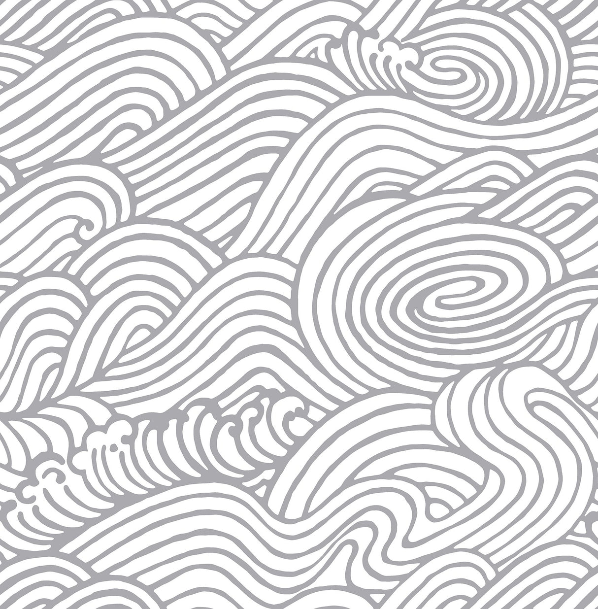 Mare Grey Wave Wallpaper with Coastal Novelty Pattern - A-Street Prints 2744-24131