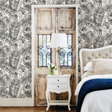 Alfresco Black Palm Leaf Wallpaper with Coastal Botanical Motif - A-Street Prints 2744-24134