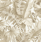 Alfresco Taupe Palm Leaf Wallpaper with Coastal Botanical Motif - A-Street Prints 2744-24135
