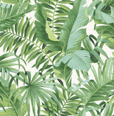 Alfresco Green Palm Leaf Wallpaper with Botanical Tropical Pattern, Paste-the-Wall Non Woven - A-Street Prints 2744-24136