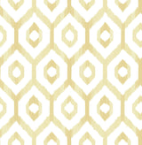 Lucia Yellow Diamond Wallpaper with Modern Ikat Geometric Trellis - A-Street Prints 2744-24141