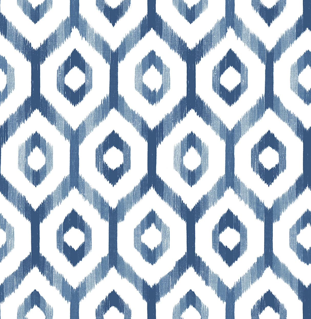 Lucia Blue Diamond Wallpaper with Ikat Geometric Trellis - A-Street Prints 2744-24143
