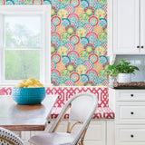 Laguna Coral Plate Wallpaper with Modern Medallion Pattern - A-Street Prints 2744-24147
