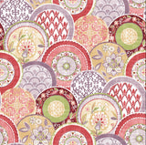 Laguna Pink Plate Wallpaper with Medallion Novelty Pattern - A?Street Prints 2744-24149