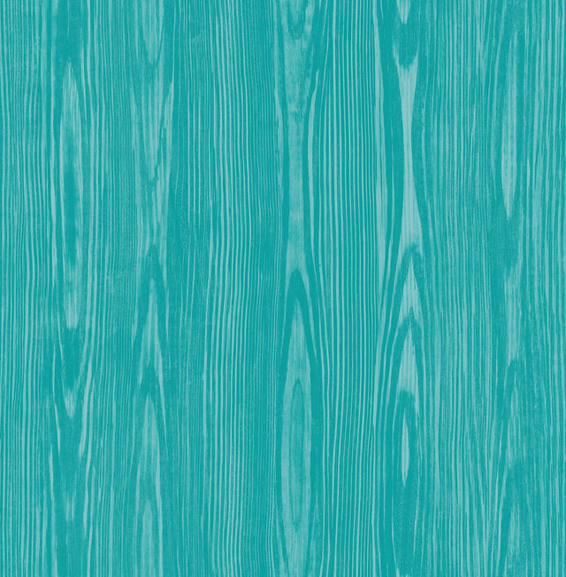 Illusion Aqua Faux Wood Wallpaper with Modern Faux Effects Wood Grain - Brewster 2744-24156