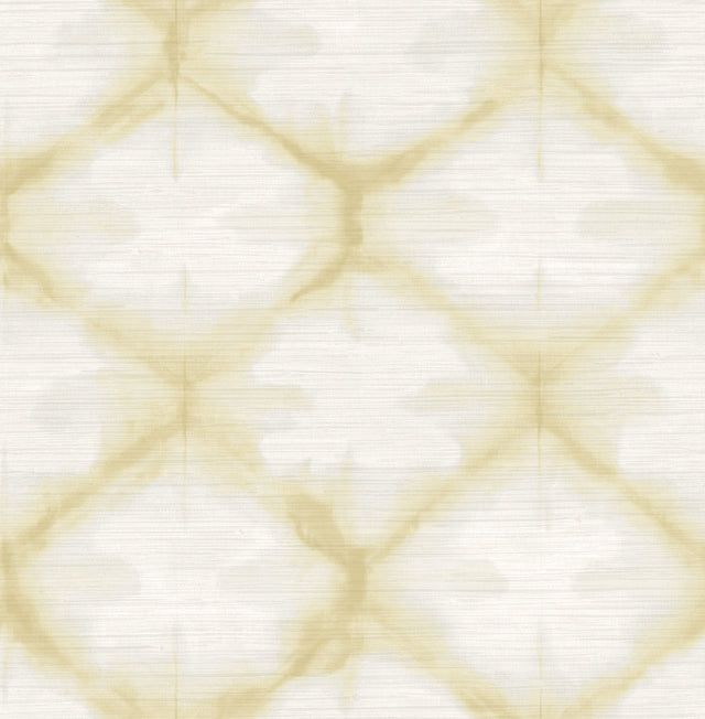 Zanzibar Gold Shibori Wallpaper with Modern Geometric Shibori Pattern - A-Street Prints 2744-24162