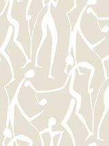 Joyful Dancers Nude wallpaper by York Wallcoverings ZM2834 – abstract dancing figures in beige and white