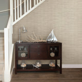 Bay Ridge Beige Faux Grasscloth Wallpaper