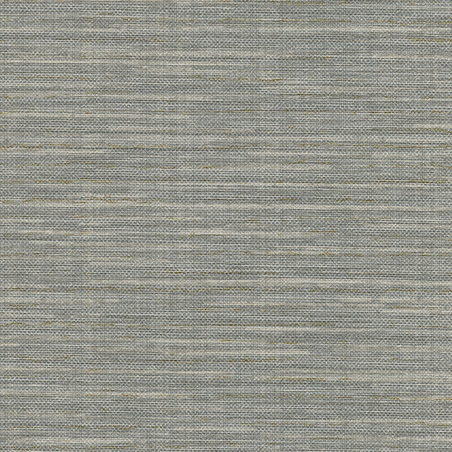 Bay Ridge Grey Faux Grasscloth Wallpaper SAMPLE