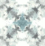 Mysterious Teal Abstract Wallpaper with Modern Geometric Kaleidoscope Motif - A-Street Prints 2763-24211
