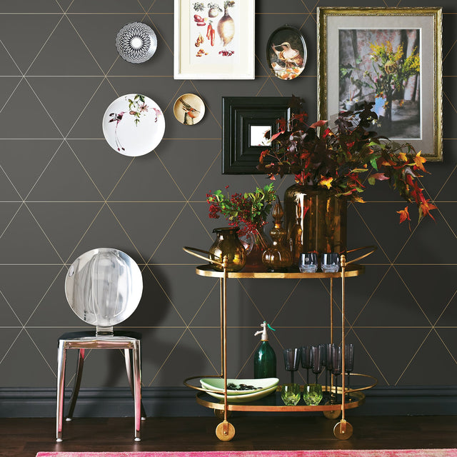 Twilight Grey Geometric Wallpaper