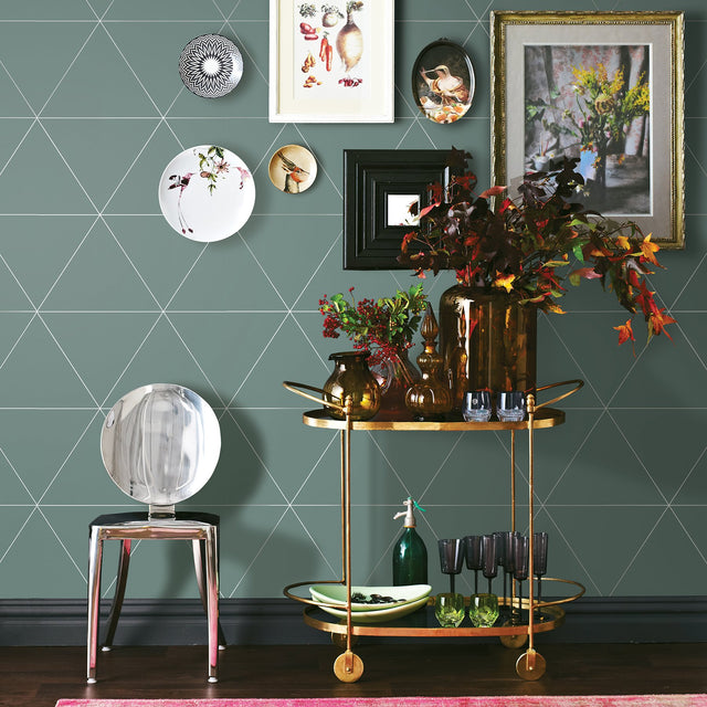 Twilight Green Geometric Wallpaper