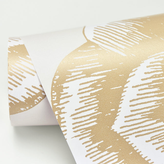 Fanciful Gold Floral Wallpaper