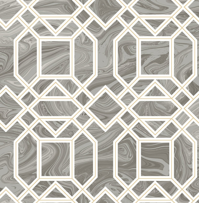 Daphne Grey Trellis Wallpaper