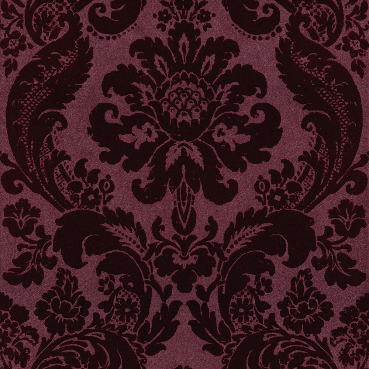 Shadow Merlot Flocked Damask Wallpaper with Modern Damask Pattern - A-Street Prints 2763-87315SAM