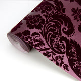 Shadow Merlot Flocked Damask Wallpaper with Modern Damask Pattern - A-Street Prints 2763-87315SAM