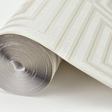 Luminous Platinum Beaded Geometric Wallpaper with Modern Geometric Pattern - A-Street Prints 2763-87316