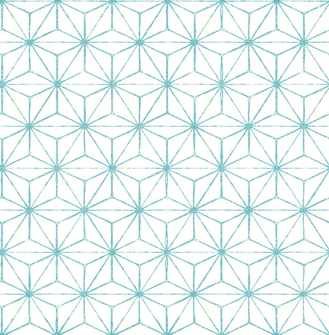 Orion Turquoise Geometric Wallpaper with Modern Non Woven Pattern - A-Street Prints 2764-24311